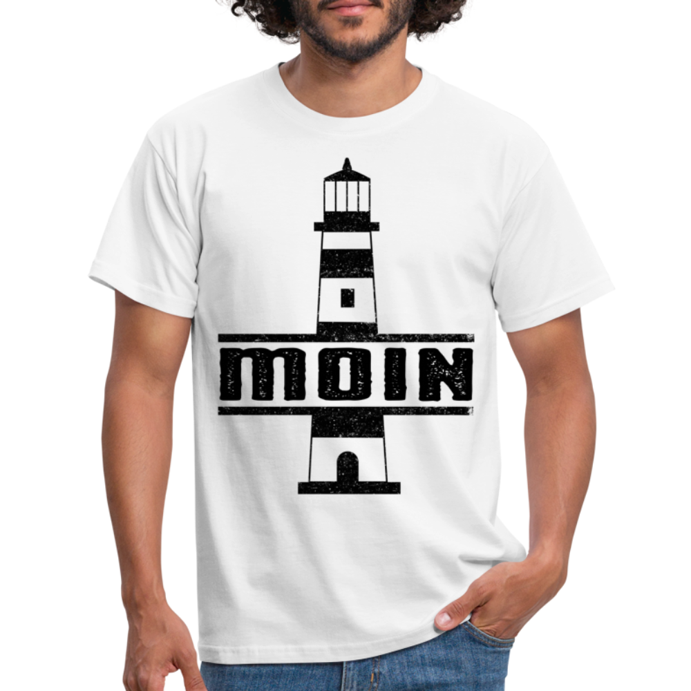 Leuchtturm Moin T-Shirt Im Norden Sagt man Moin Lustiges T-Shirt - white