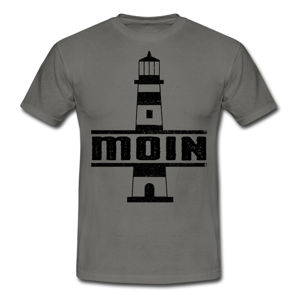 Leuchtturm Moin T-Shirt Im Norden Sagt man Moin Lustiges T-Shirt - graphite grey