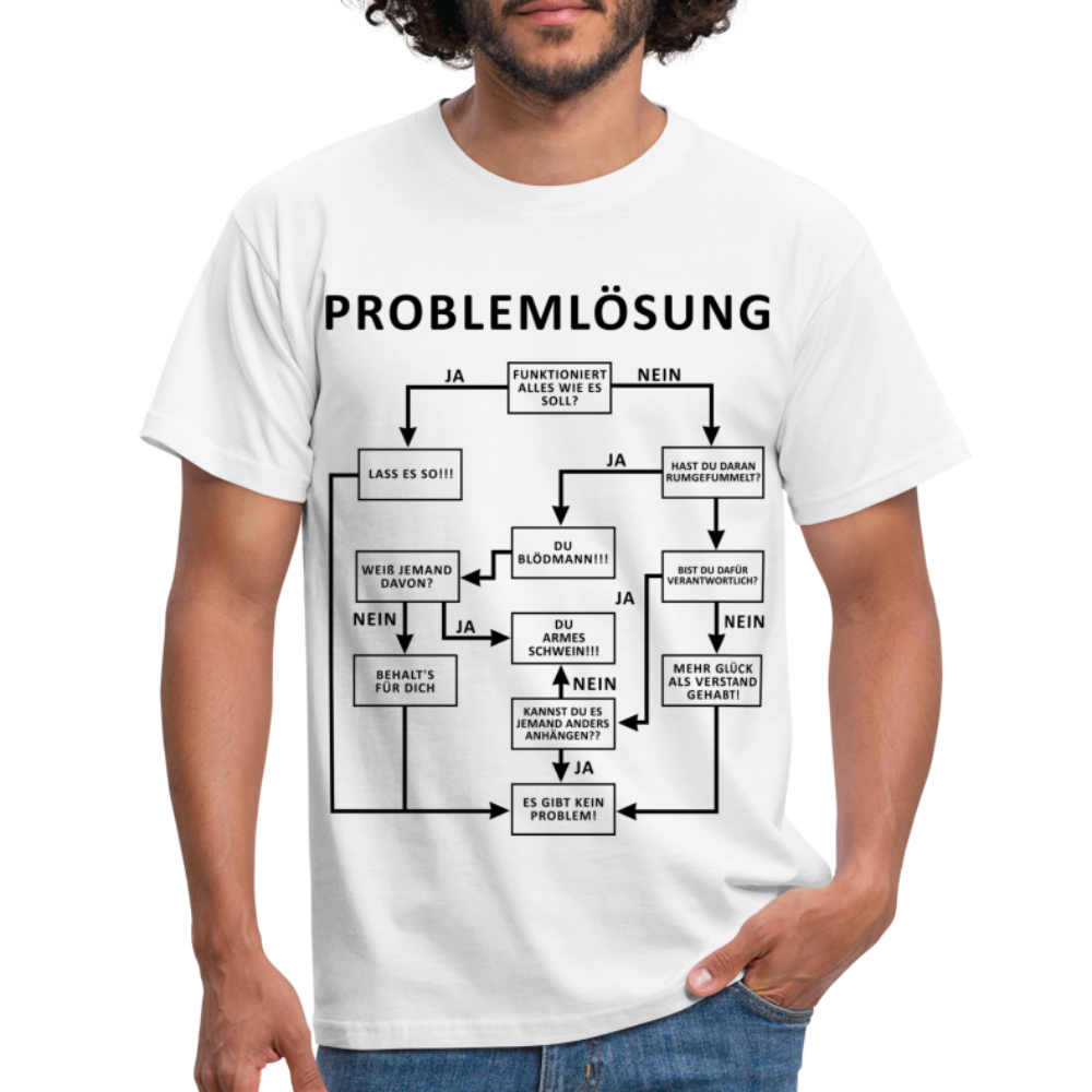 Problemlösung Logigram Shirt Witzig lustiges Geschenk T-Shirt - white