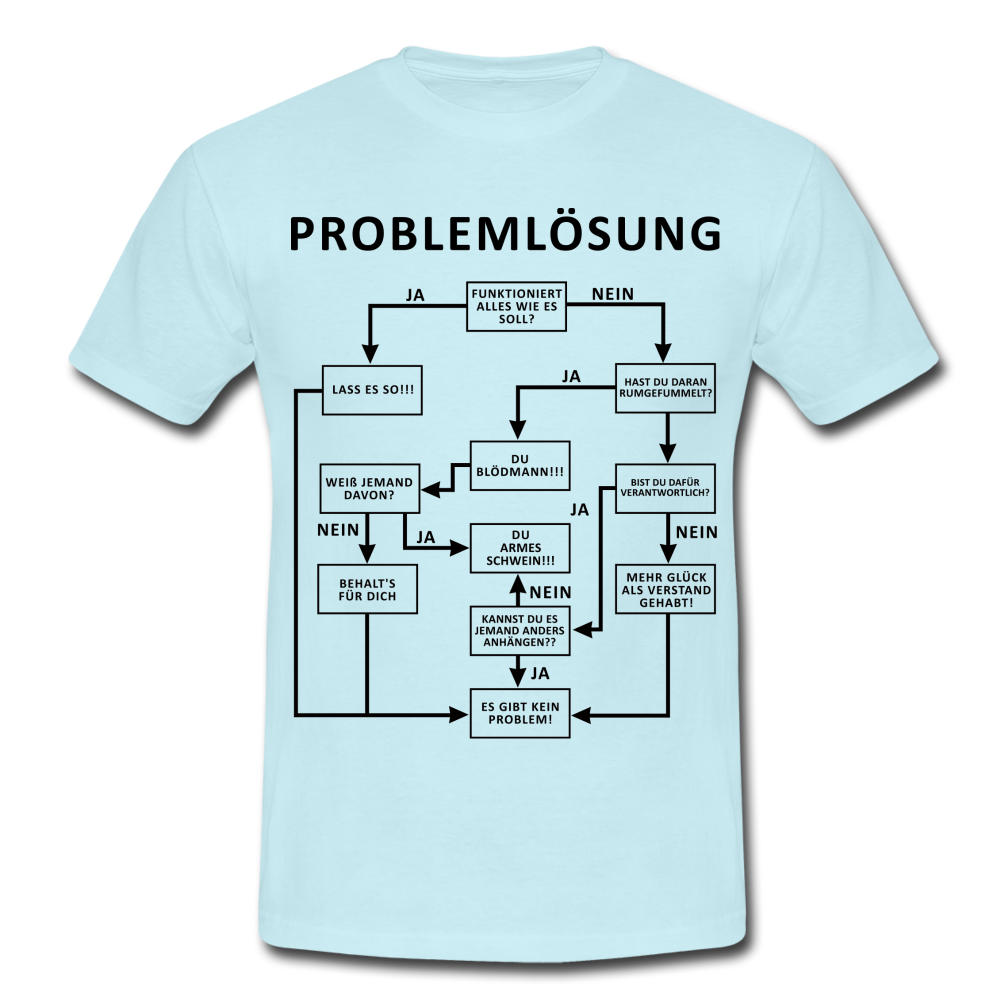 Problemlösung Logigram Shirt Witzig lustiges Geschenk T-Shirt - sky