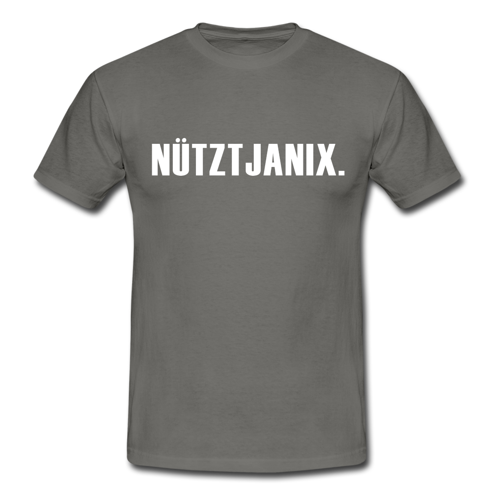 T-Shirt Witziger Spruch Plattdeutsch Norddeutsch Nützt ja nix T-Shirt - graphite grey