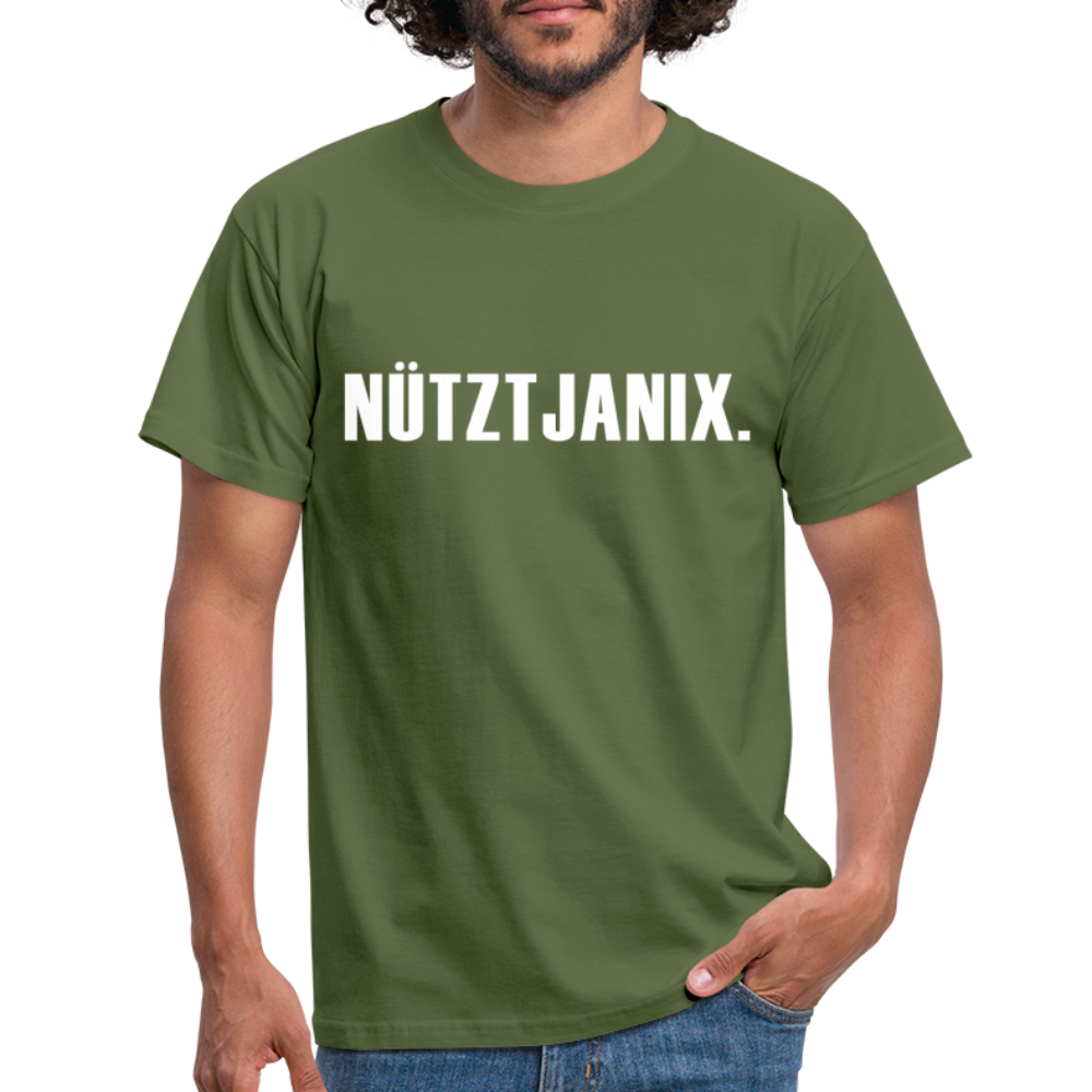 T-Shirt Witziger Spruch Plattdeutsch Norddeutsch Nützt ja nix T-Shirt - military green