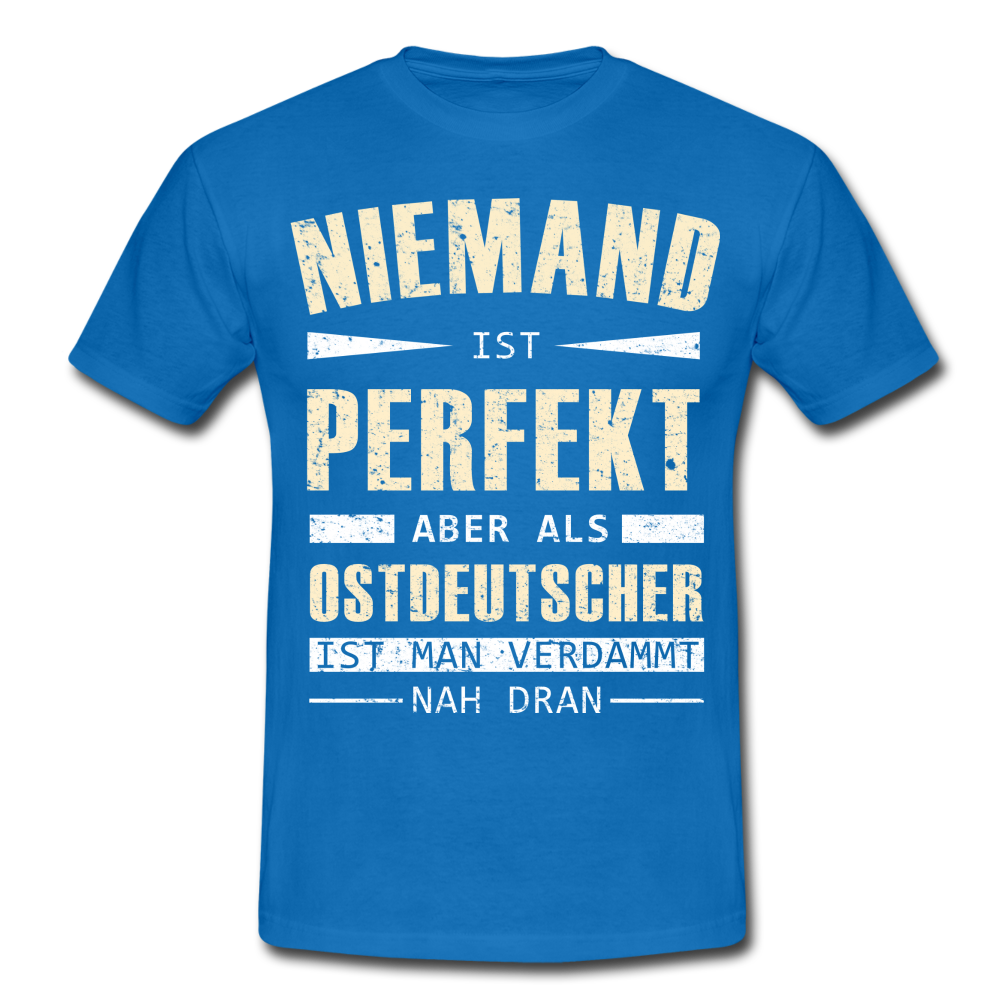 Ossi Ostdeutsch Shirt Lustiges T-Shirt Niemand ist Perfekt - royal blue