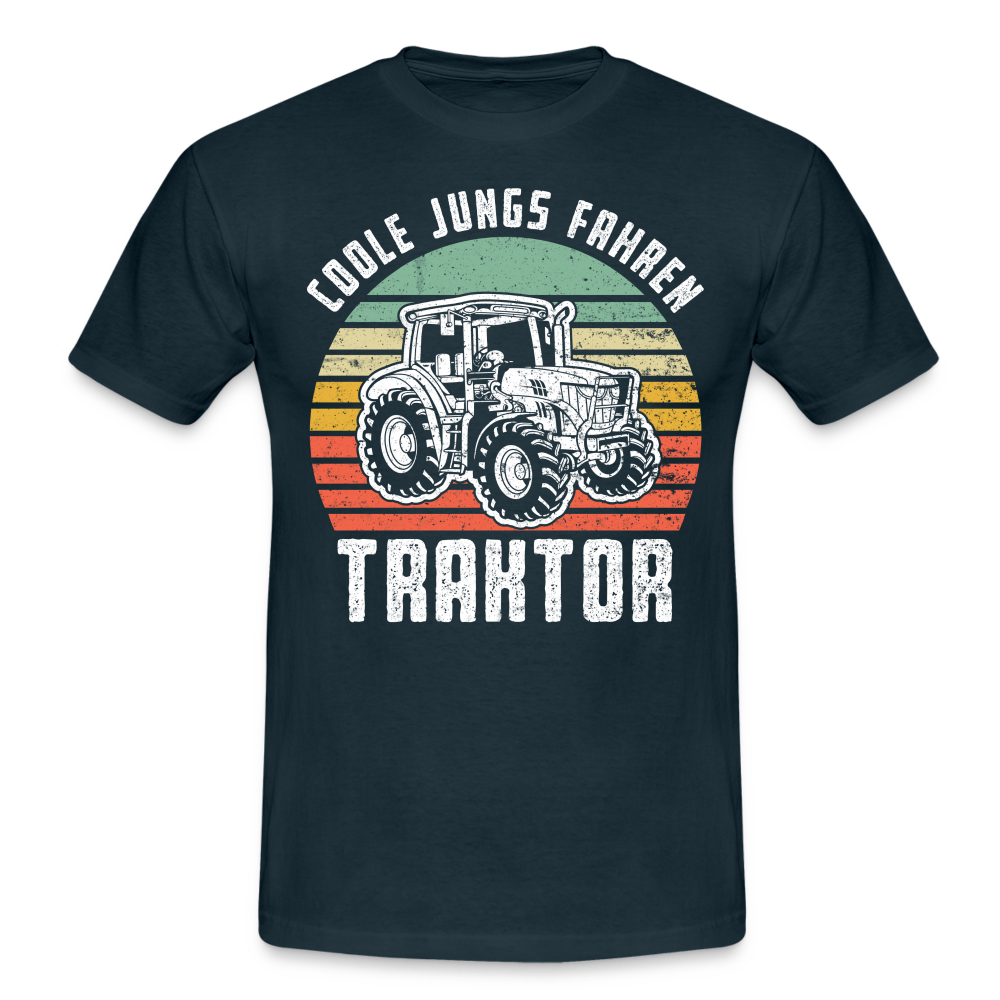 Bauern Traktor Shirt coole Jungs fahren Traktor Retro Style T-Shirt - navy