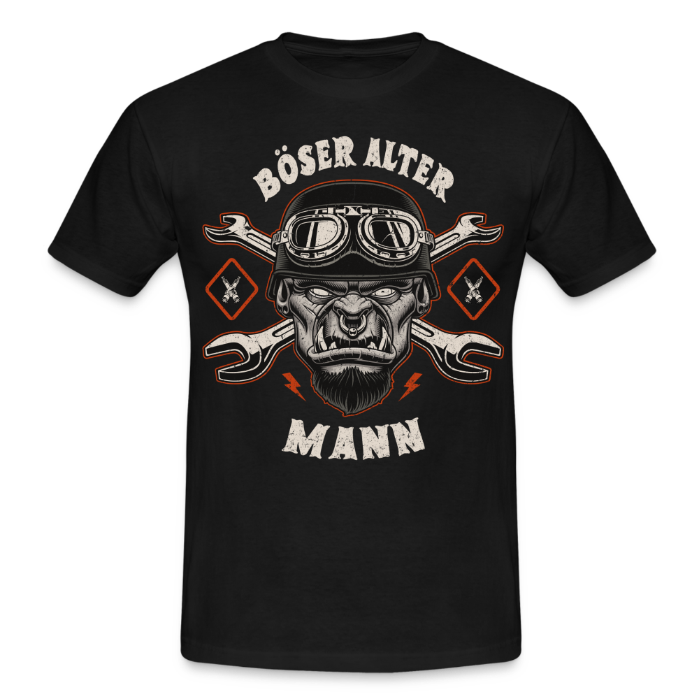 Biker Shirt Böser alter Mann Lustiges T-Shirt - black