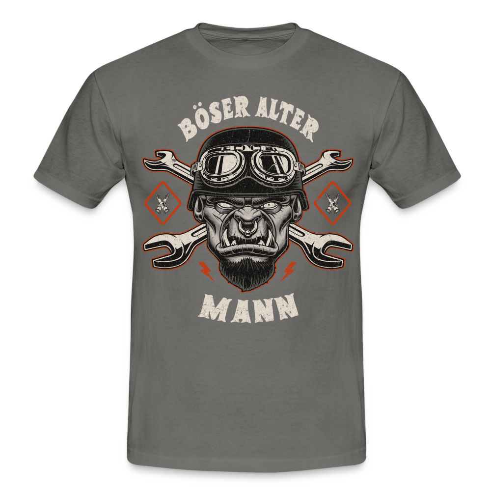 Biker Shirt Böser alter Mann Lustiges T-Shirt - graphite grey