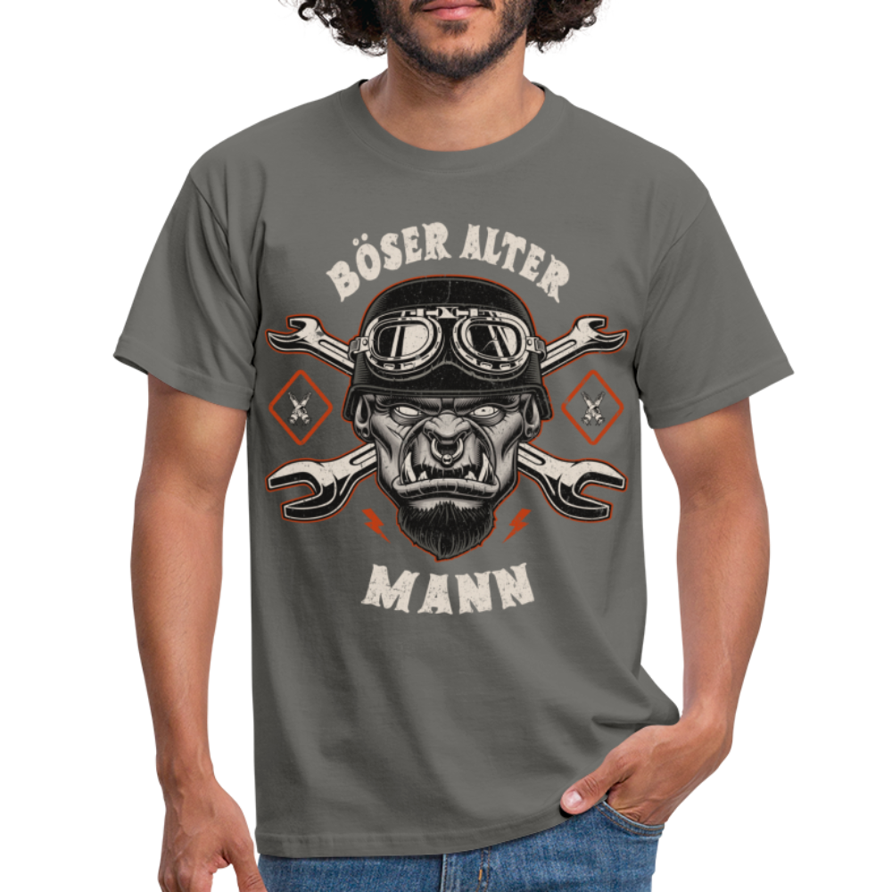 Biker Shirt Böser alter Mann Lustiges T-Shirt - graphite grey