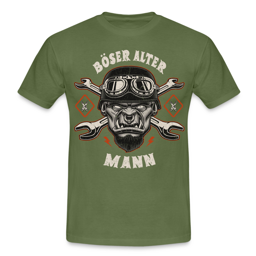 Biker Shirt Böser alter Mann Lustiges T-Shirt - military green