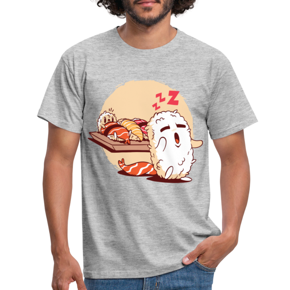 Sushi schlafwandelt Lustiges Geschenk T-Shirt für Sushi Freunde - heather grey