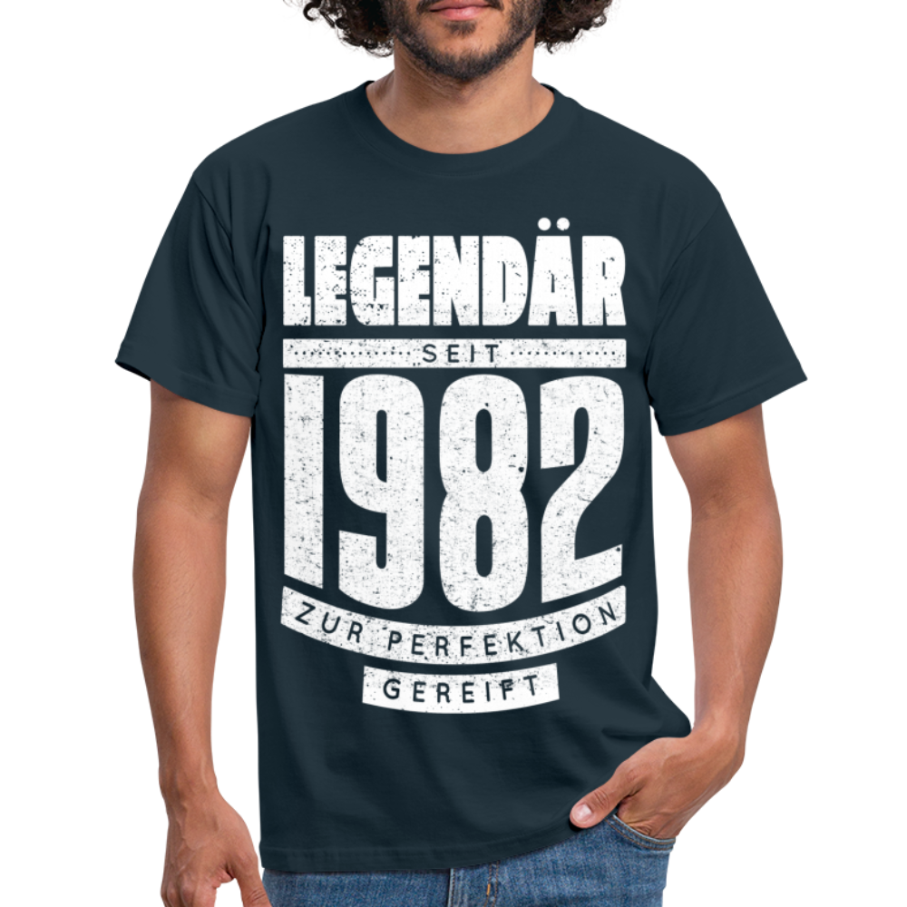 40. Geburtstag Geboren 1982 Zur Perfektion gereift Geschenk T-Shirt - navy