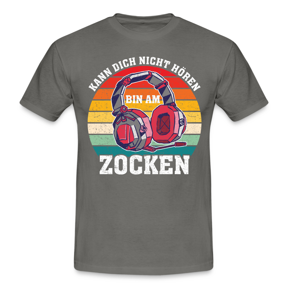 Gamer Shirt Kann dich nicht hören bin am Zocken Gaming Headset Geschenk T-Shirt - graphite grey