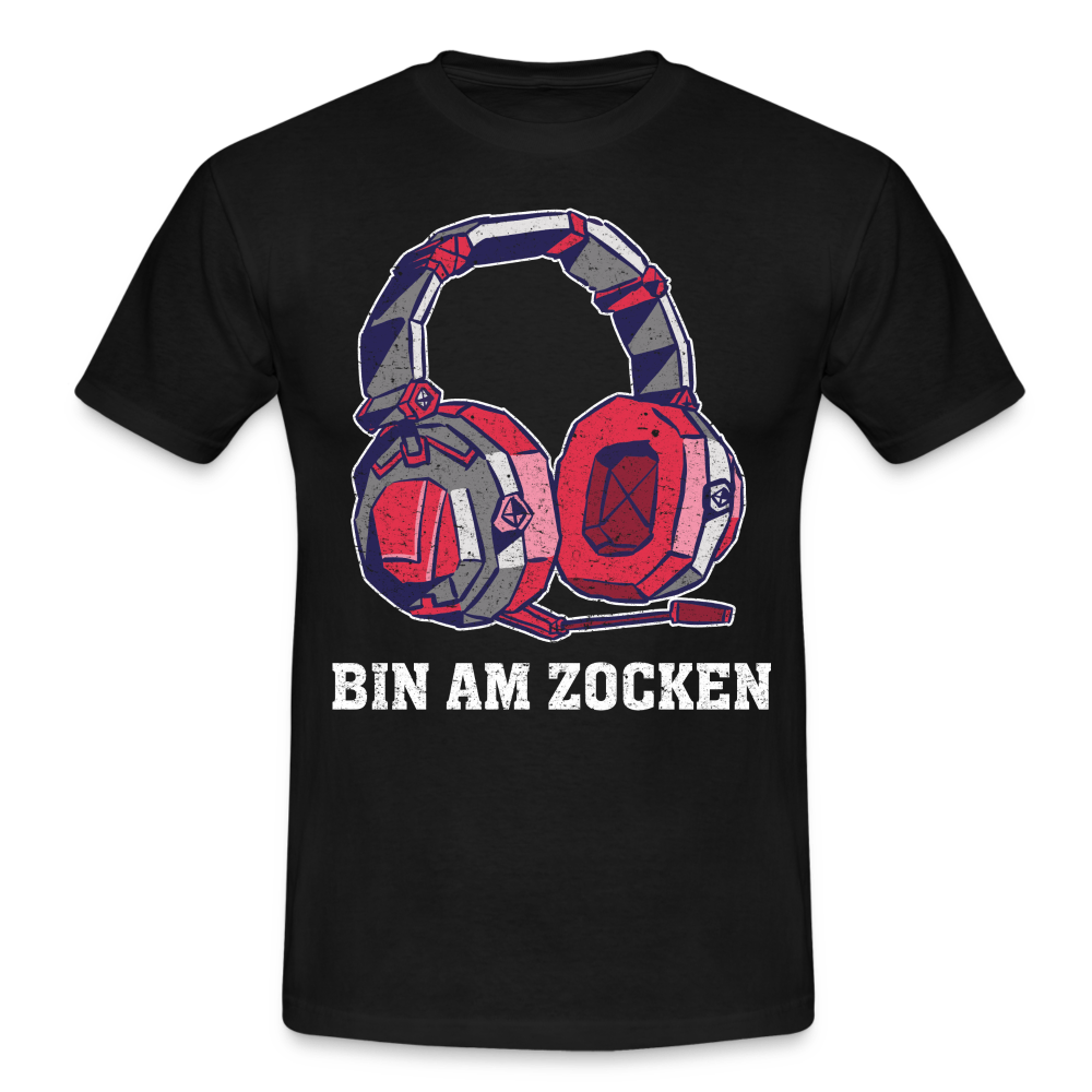 Gamer Shirt Headset bin am Zocken Geschenk Gaming T-Shirt - black