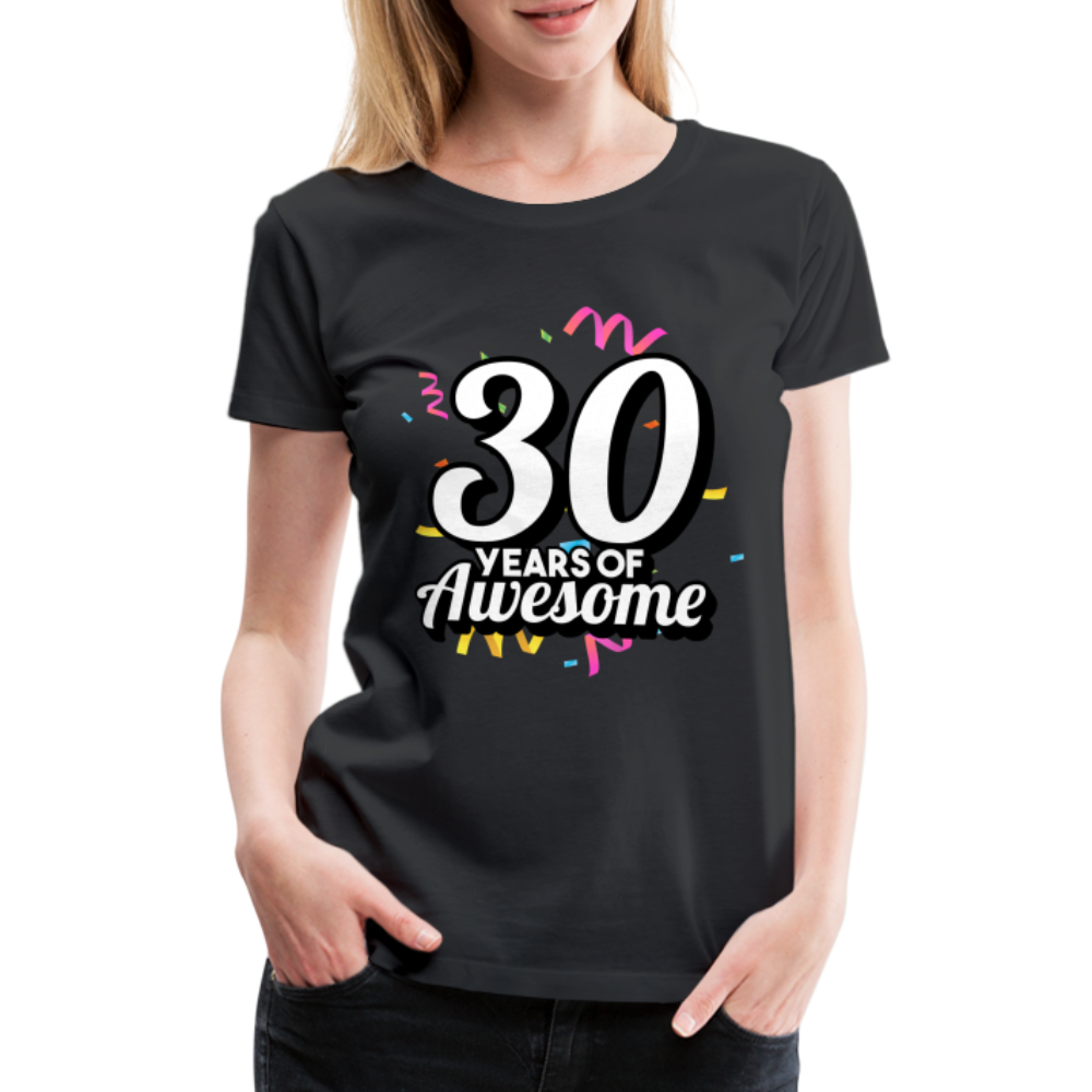 30. Mädels Geburtstag 30 Years of Awesome Geburtstags Geschenk Premium T-Shirt - black