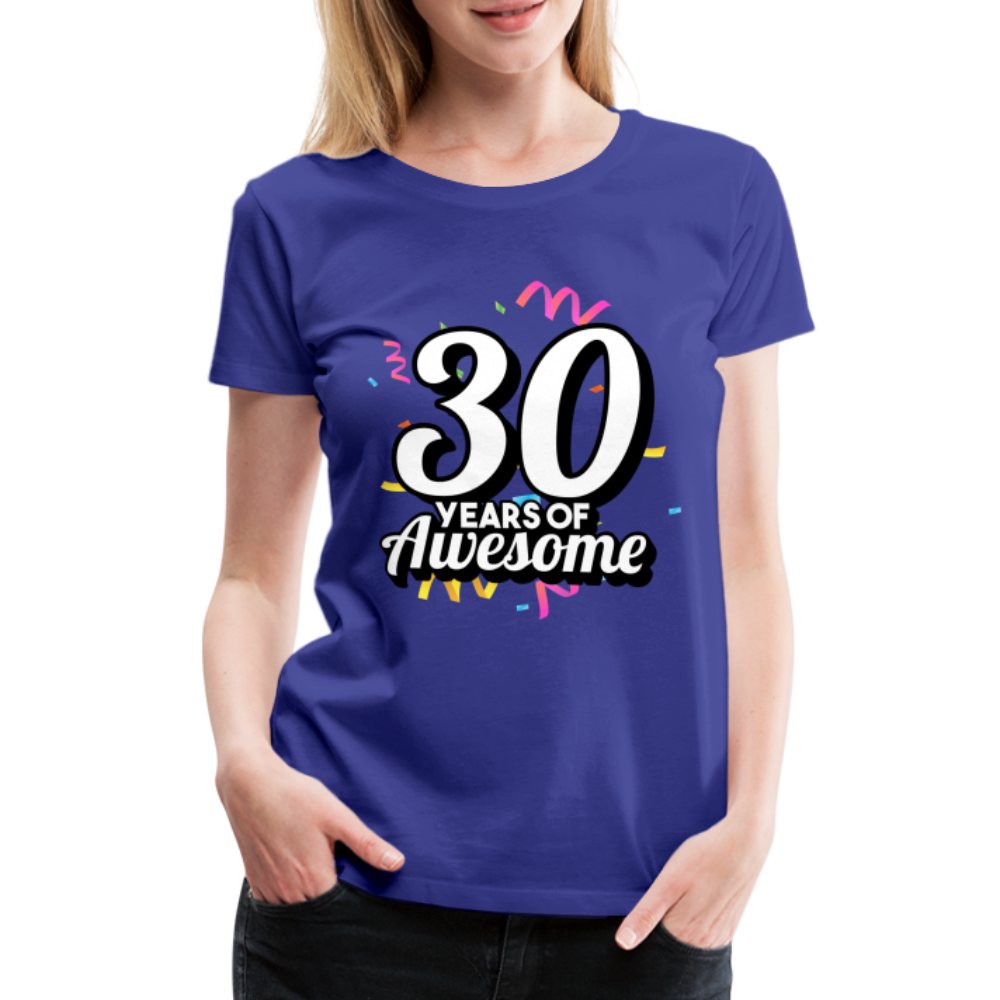 30. Mädels Geburtstag 30 Years of Awesome Geburtstags Geschenk Premium T-Shirt - royal blue