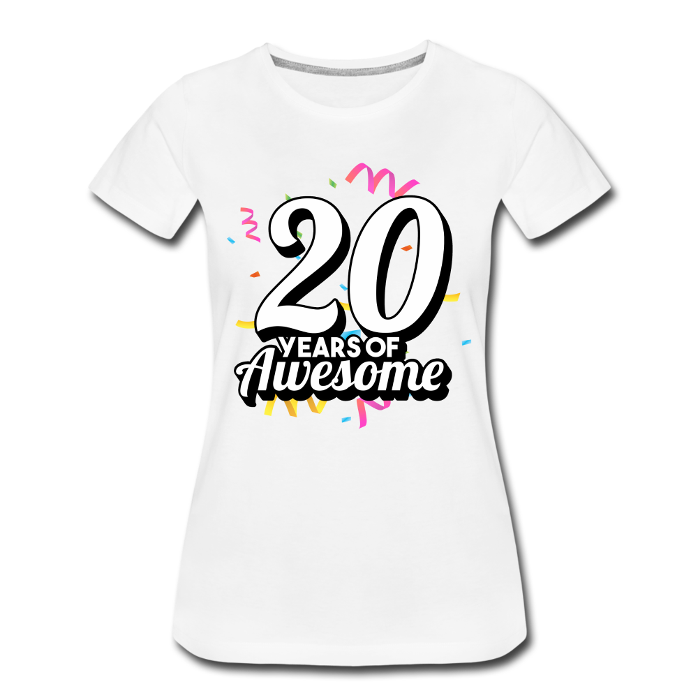 20. Mädels Geburtstag 20 Years of Awesome Geburtstags Geschenk Premium T-Shirt - white