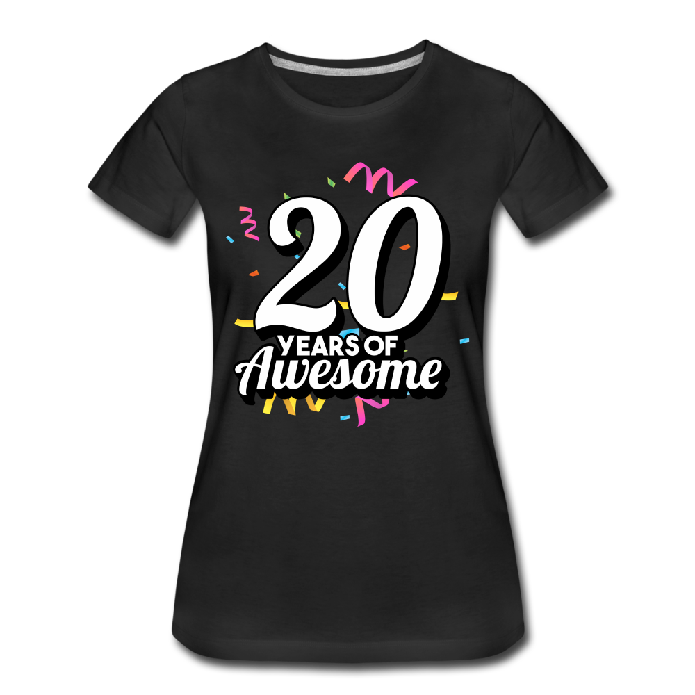 20. Mädels Geburtstag 20 Years of Awesome Geburtstags Geschenk Premium T-Shirt - black