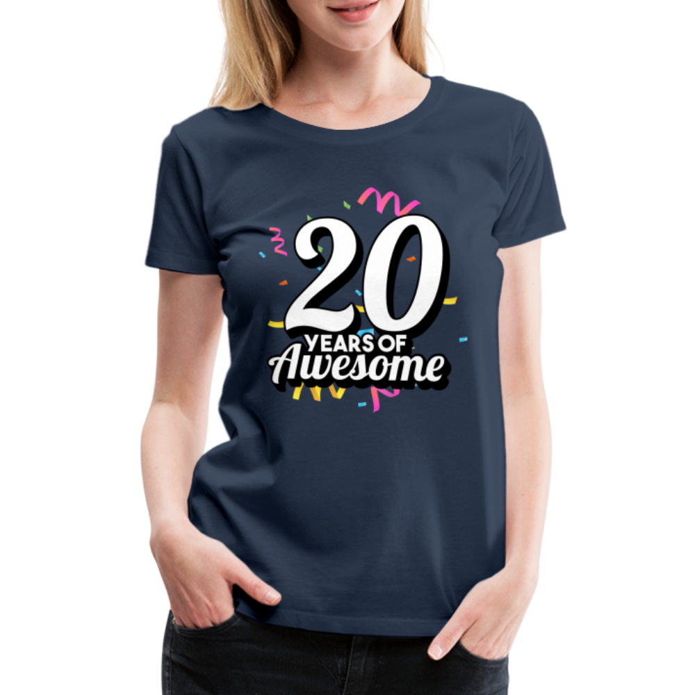 20. Mädels Geburtstag 20 Years of Awesome Geburtstags Geschenk Premium T-Shirt - navy