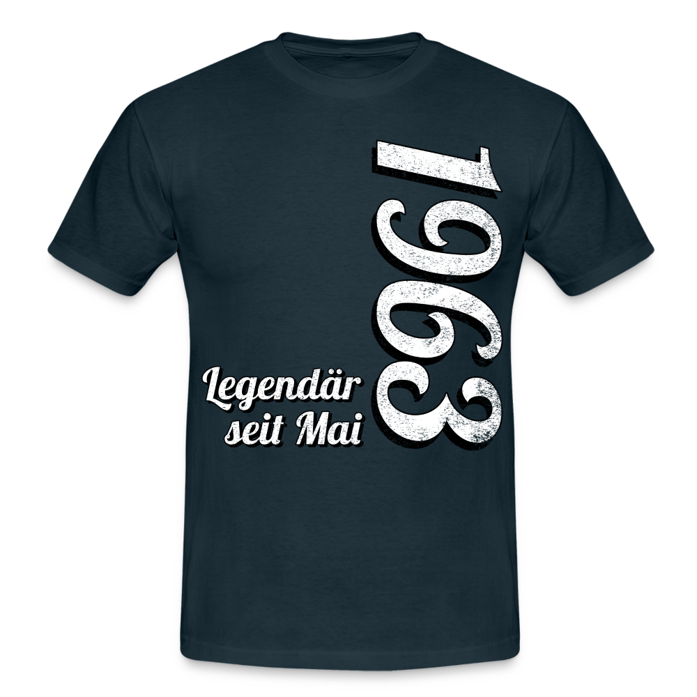 Geburtstags Geschenk Shirt Legendär seit Mai 1963 T-Shirt - navy