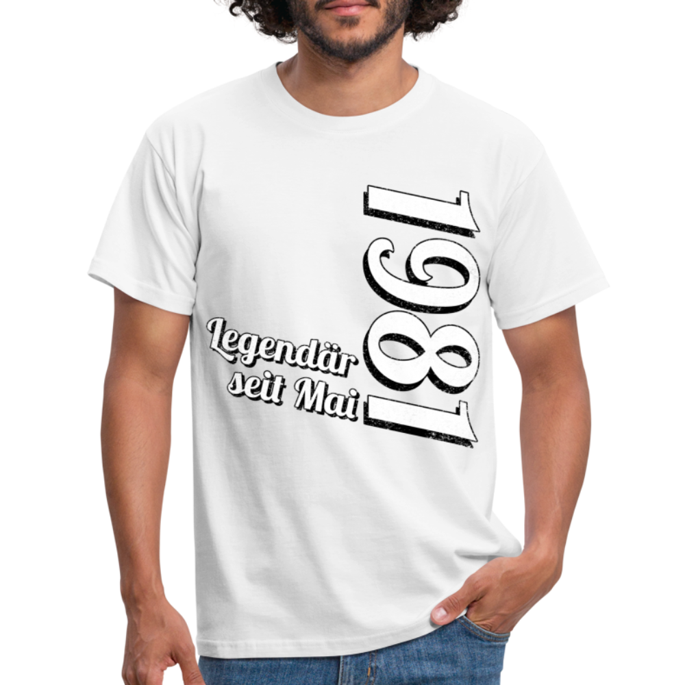 Geburtstags Geschenk Shirt Legendär seit Mai 1981 T-Shirt - white