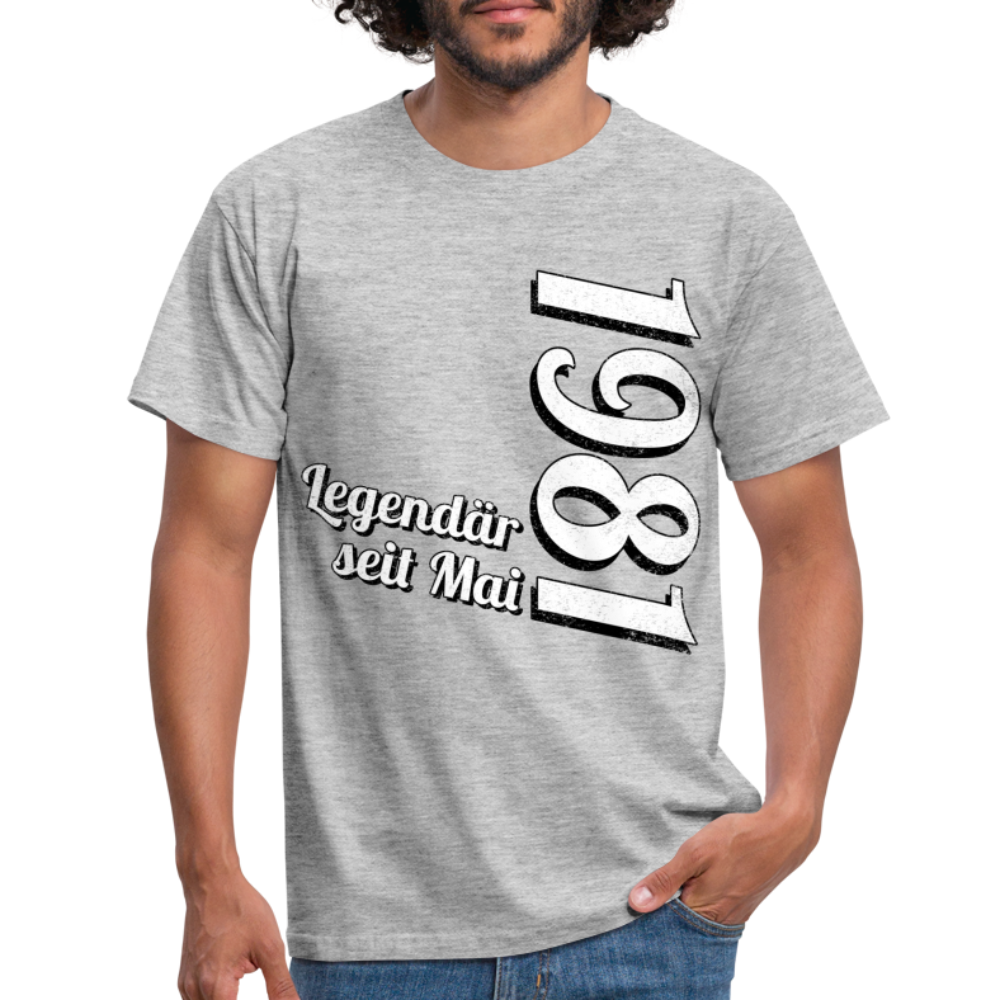 Geburtstags Geschenk Shirt Legendär seit Mai 1981 T-Shirt - heather grey