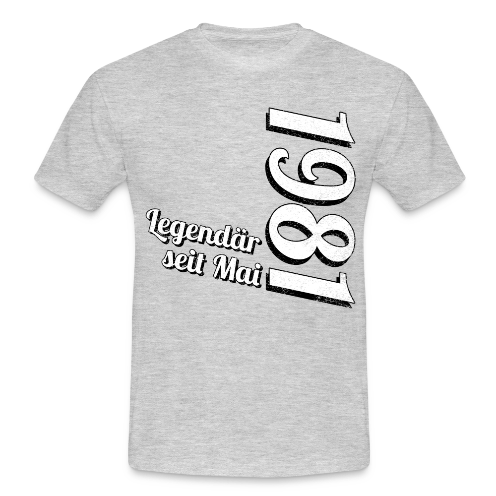 Geburtstags Geschenk Shirt Legendär seit Mai 1981 T-Shirt - heather grey