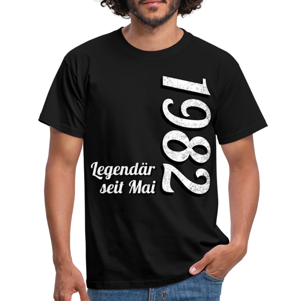 Geburtstags Geschenk Shirt Legendär seit Mai 1982 T-Shirt - black
