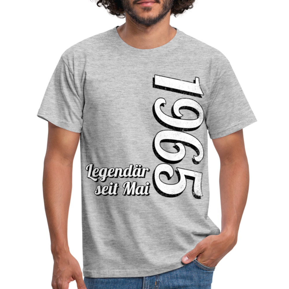 Geburtstags Geschenk Shirt Legendär seit Mai 1965 T-Shirt - heather grey