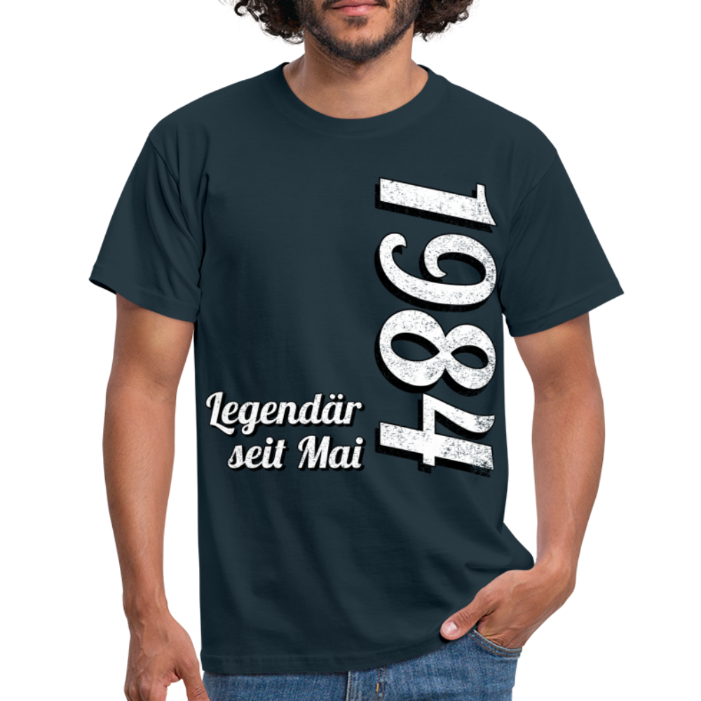 Geburtstags Geschenk Shirt Legendär seit Mai 1984 T-Shirt - navy