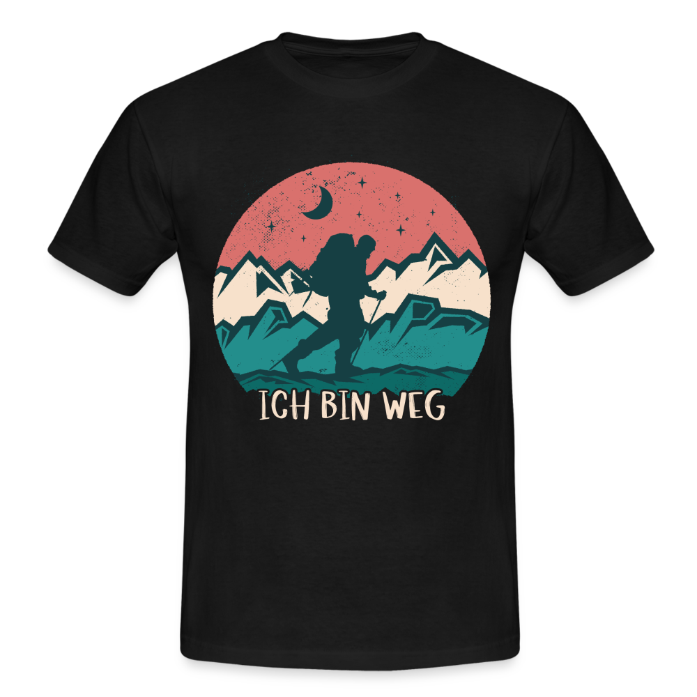 Wander Shirt Berge Wandern Natur Ich bin weg Geschenk Idee T-Shirt - black