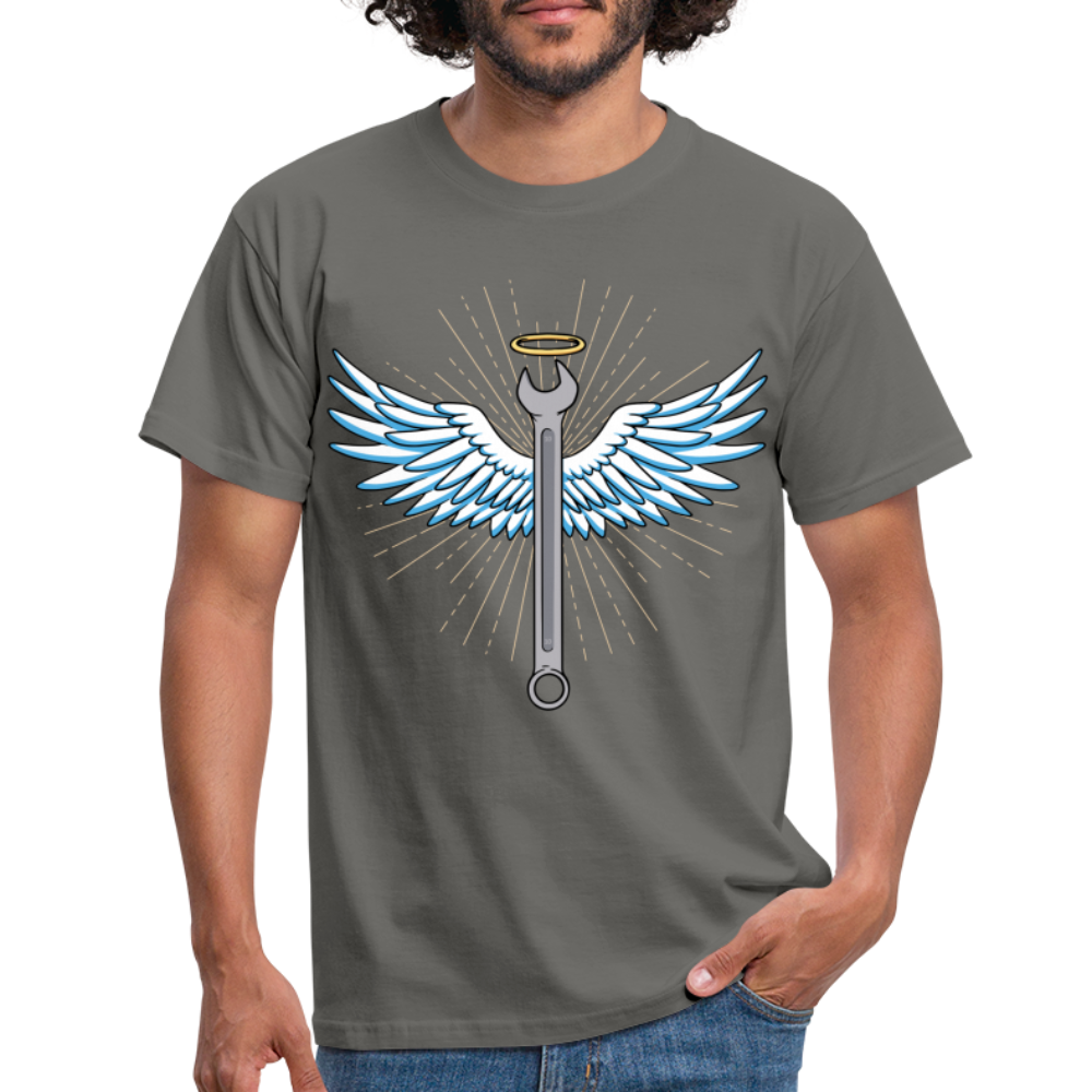 Mechaniker Mechatroniker Schrauber Schraubenschlüssel Engel Geschenk T-Shirt - graphite grey