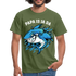 Vatertag Hai Papa is ja da Lustiges Papa Geschenk T-Shirt - military green