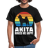 Akita Hund Akita Makes ME Happy T-Shirt - black