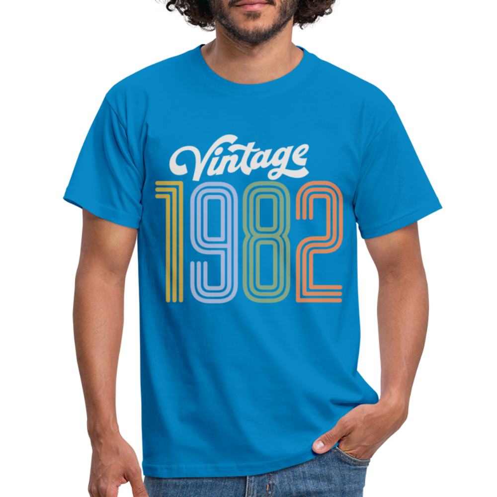 40. Geburtstag Vintage Retro Style Geboren 1982 Männer Geschenk T-Shirt - royal blue
