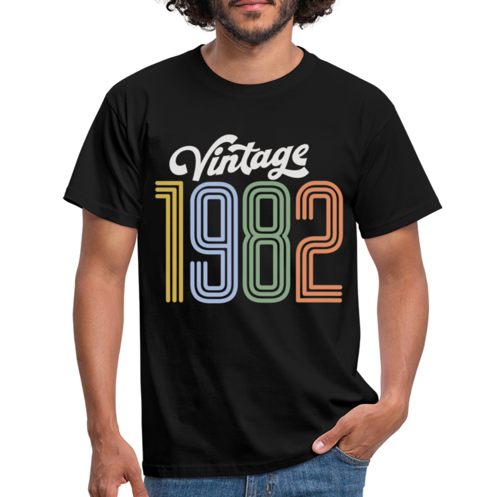 40. Geburtstag Vintage Retro Style Geboren 1982 Männer Geschenk T-Shirt - black
