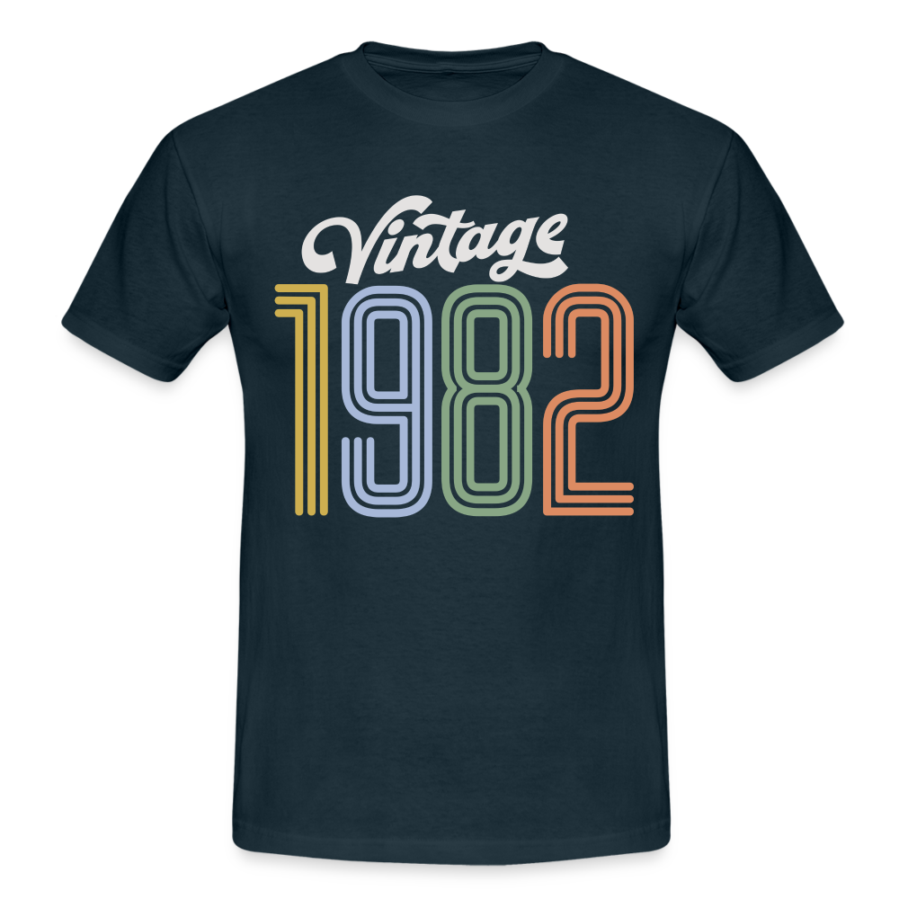 40. Geburtstag Vintage Retro Style Geboren 1982 Männer Geschenk T-Shirt - navy