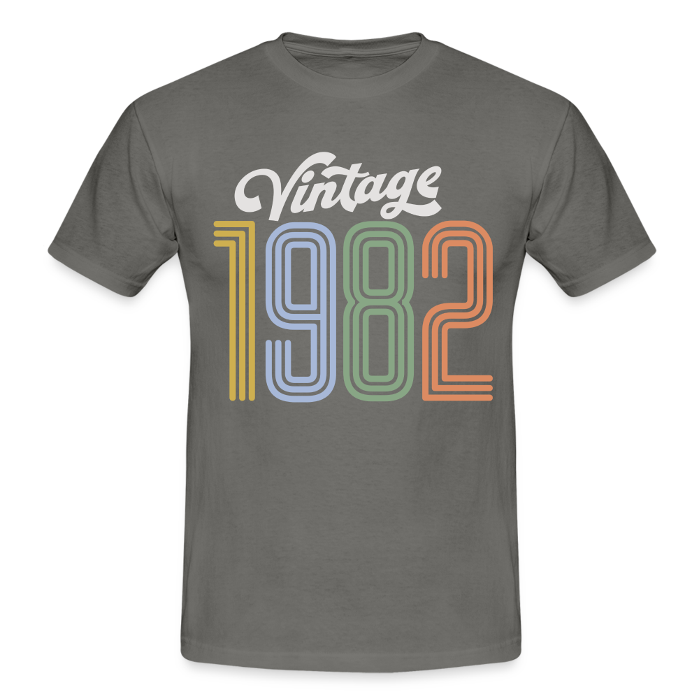 40. Geburtstag Vintage Retro Style Geboren 1982 Männer Geschenk T-Shirt - graphite grey