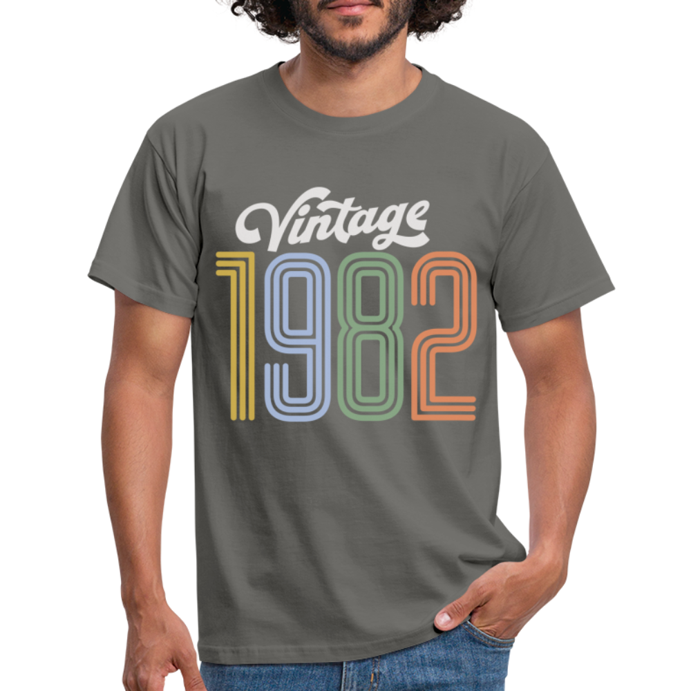 40. Geburtstag Vintage Retro Style Geboren 1982 Männer Geschenk T-Shirt - graphite grey