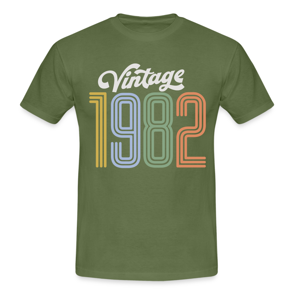 40. Geburtstag Vintage Retro Style Geboren 1982 Männer Geschenk T-Shirt - military green