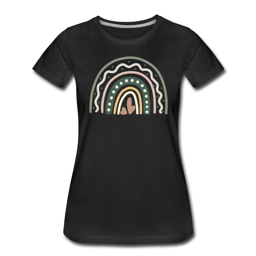 Regenbogen Herz Frauen Premium T-Shirt - black