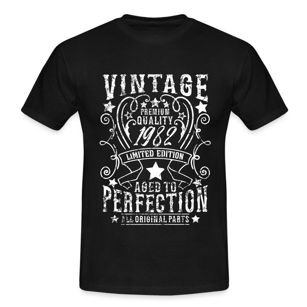 40. Geburtstag Vintage Style Geboren 1982 Männer Geschenk T-Shirt - black