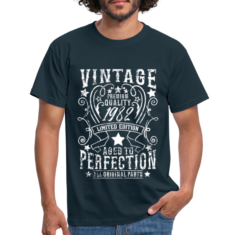 40. Geburtstag Vintage Style Geboren 1982 Männer Geschenk T-Shirt - navy