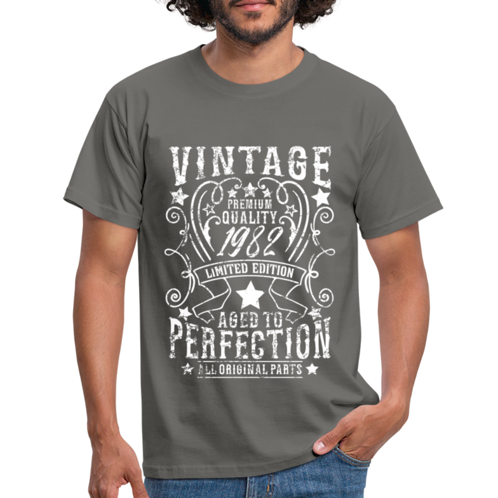40. Geburtstag Vintage Style Geboren 1982 Männer Geschenk T-Shirt - graphite grey