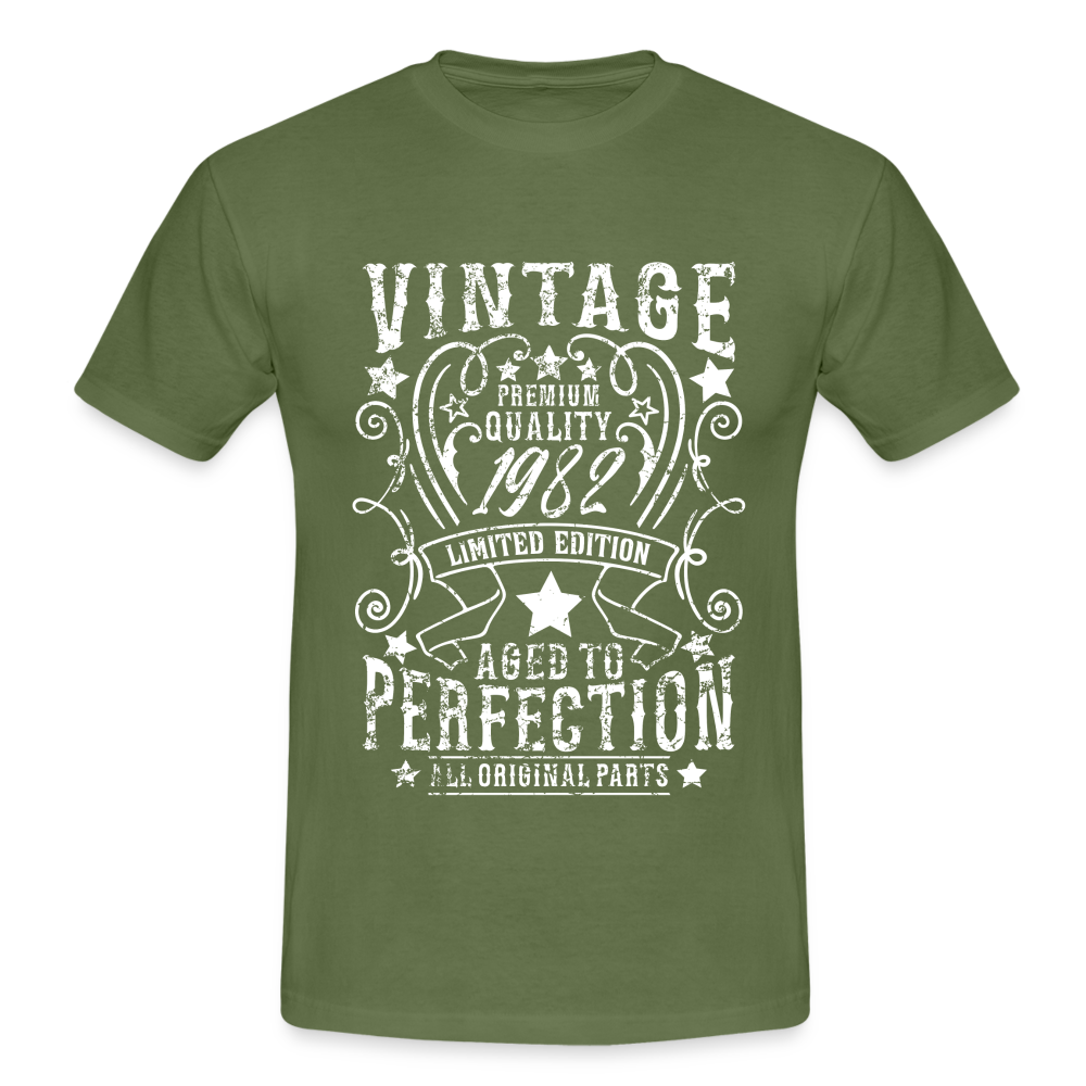40. Geburtstag Vintage Style Geboren 1982 Männer Geschenk T-Shirt - military green