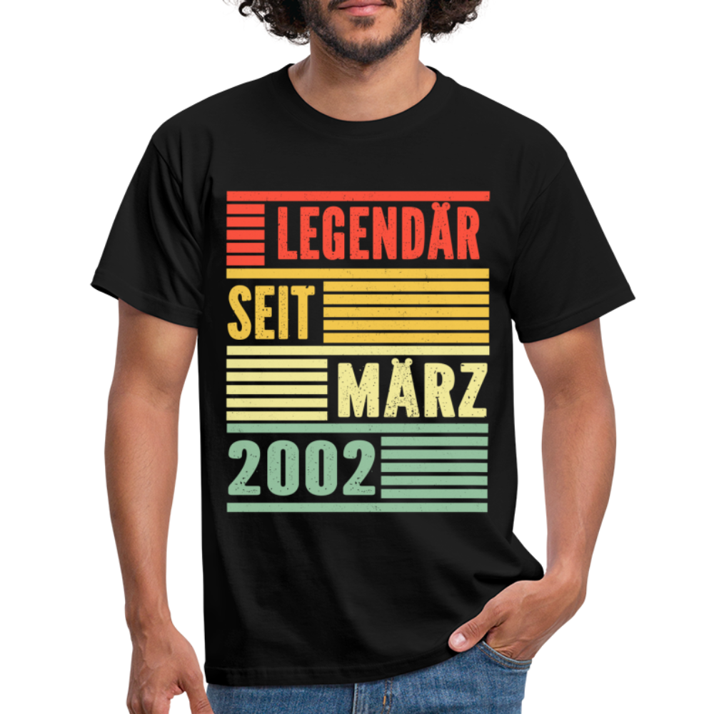 20. Geburtstag Legendär seit März 2002 Männer Geschenk T-Shirt - black