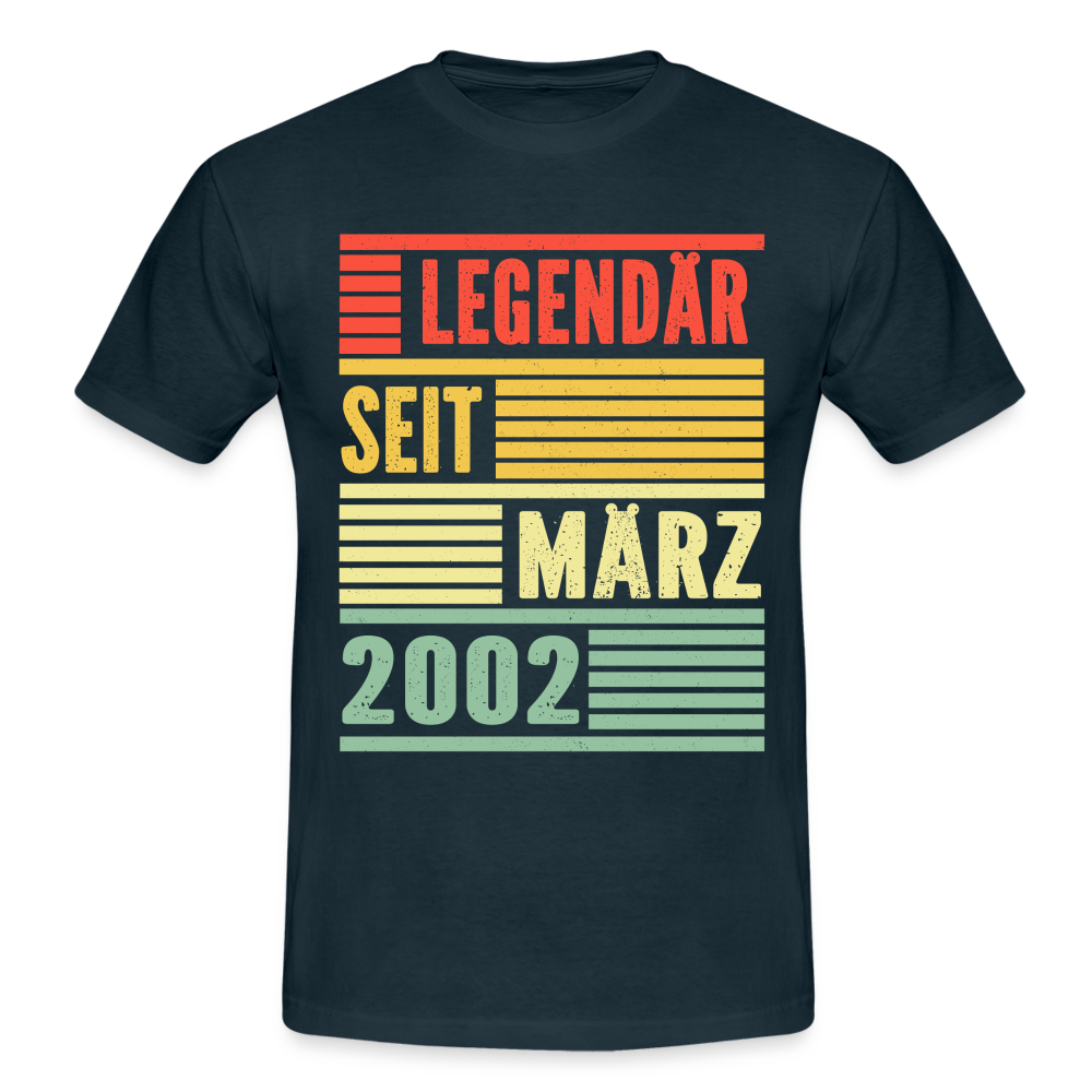 20. Geburtstag Legendär seit März 2002 Männer Geschenk T-Shirt - navy