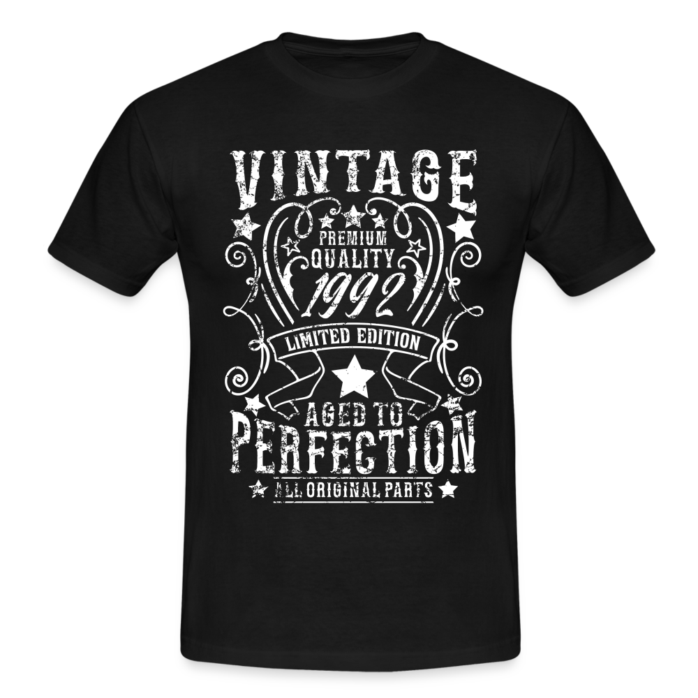 30. Geburtstag Vintage Style Geboren 1992 Männer Geschenk T-Shirt - black