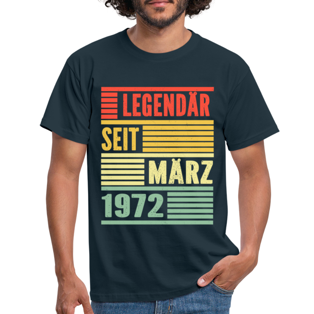 50. Geburtstag Legendär seit März 1952 Männer Geschenk T-Shirt - navy