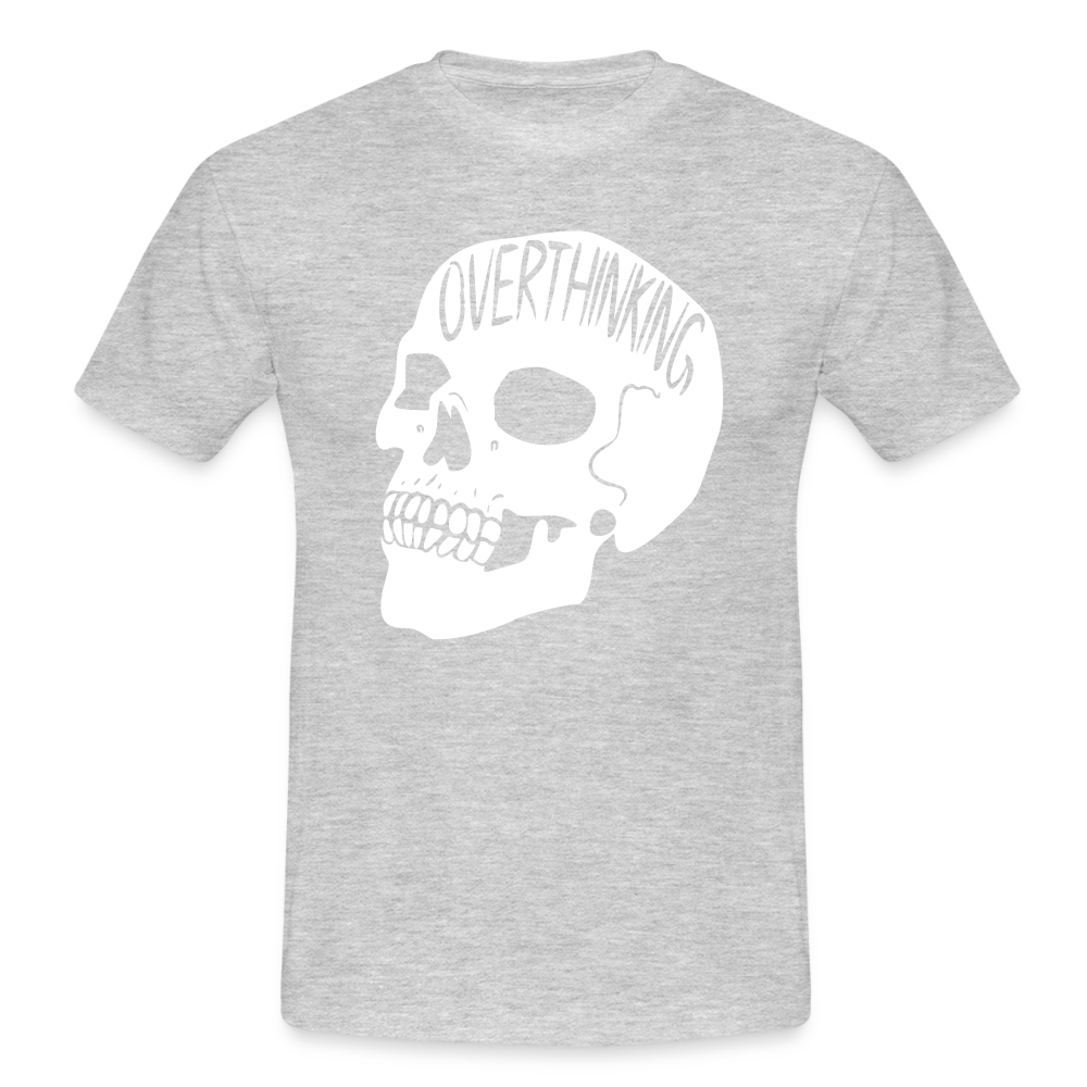 Totenkopf Overthinking Männer T-Shirt - heather grey
