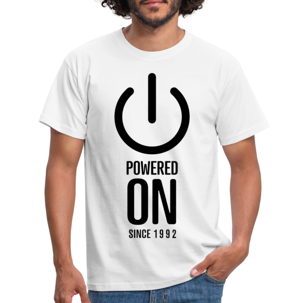 30. Geburtstag Power on since 1992 Geschenk Männer T-Shirt - white