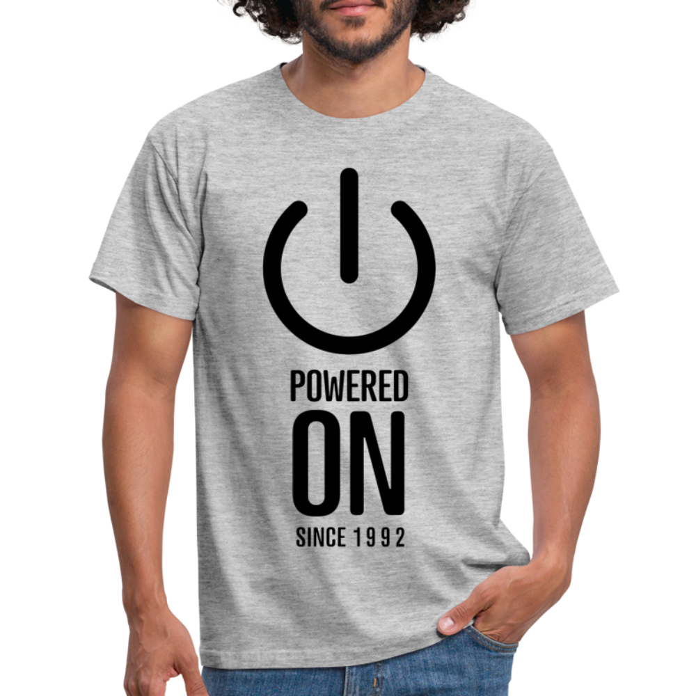 30. Geburtstag Power on since 1992 Geschenk Männer T-Shirt - heather grey
